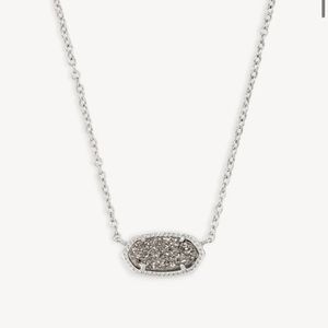 Kendra Scott Elisa Platinum Drusy pendant necklace.